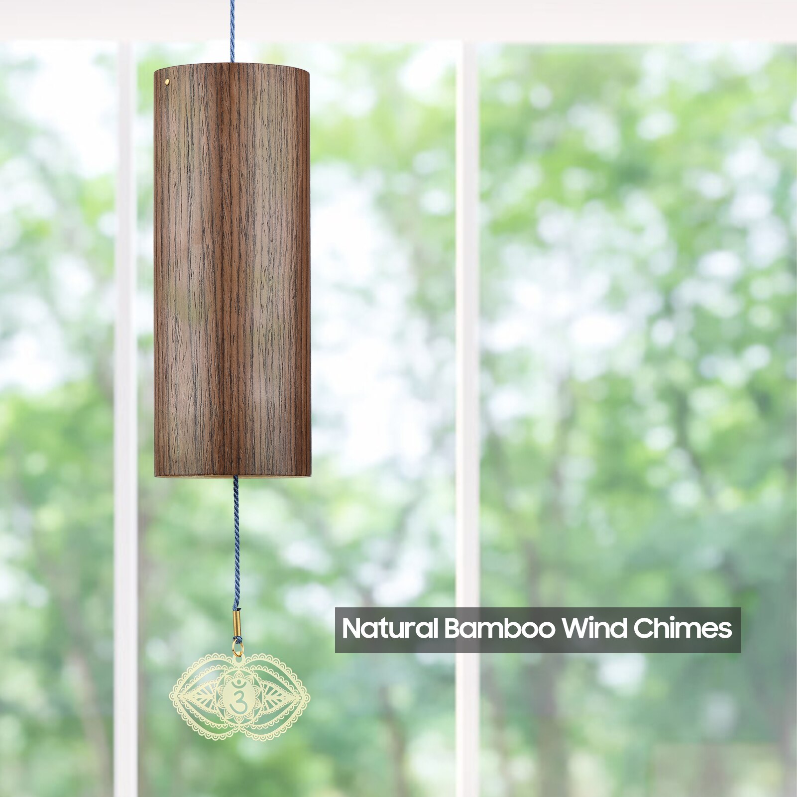 Carillón de viento de bambú Natural para Chakra, campana de viento de meditación para jardín al aire libre, Patio, decoración del hogar, meditación, relajación