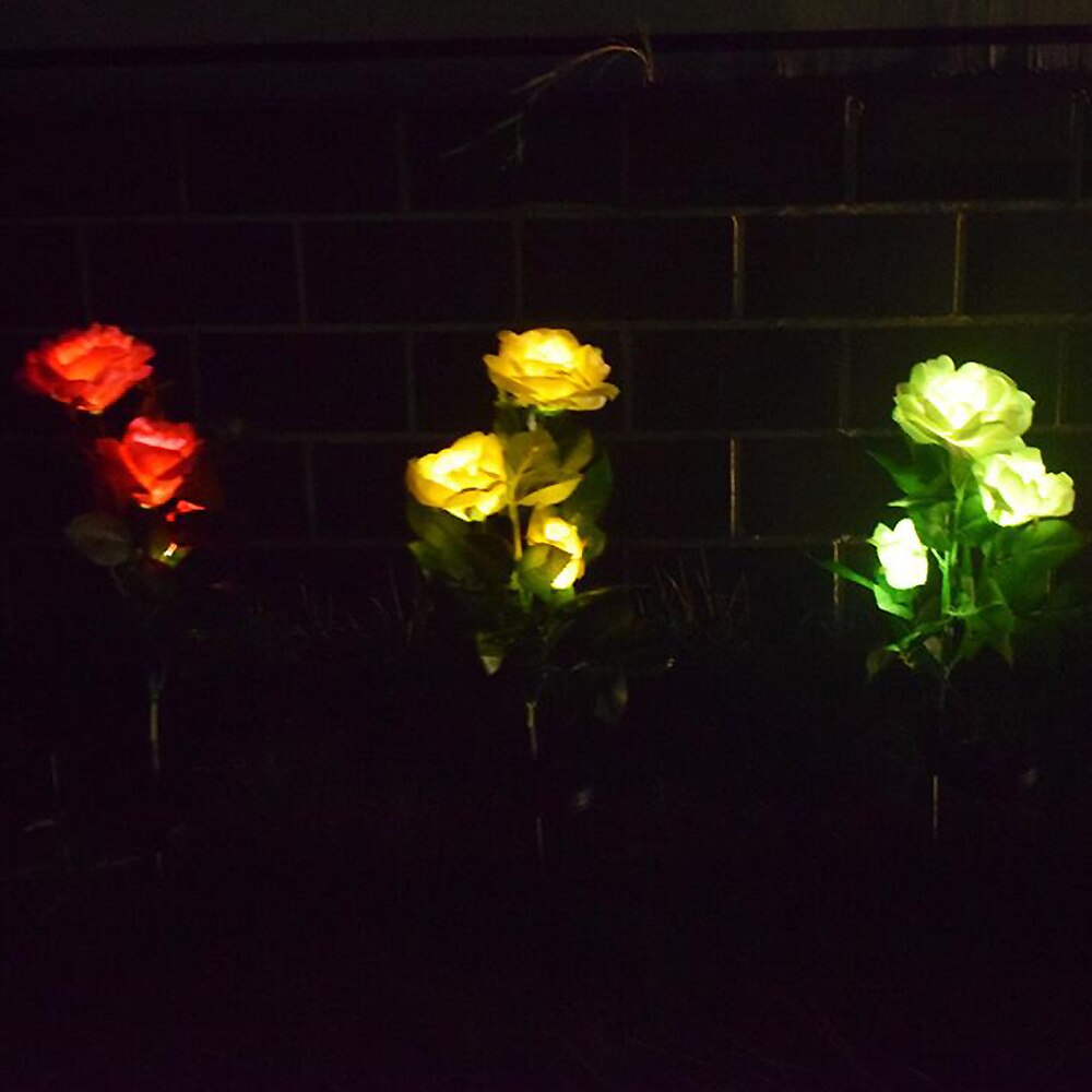 Solenergi roser blomster lys havelandskab lampe udendørs gård led lys smukke romantiske afslappet fest haveindretning 3