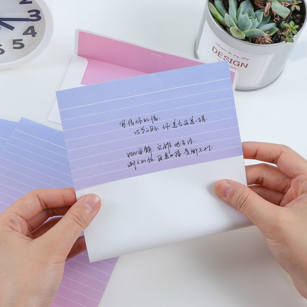 Gradient Envelopes Diy Multifunction Specialty Paper Envelope For Letter Paper Postcards School Material