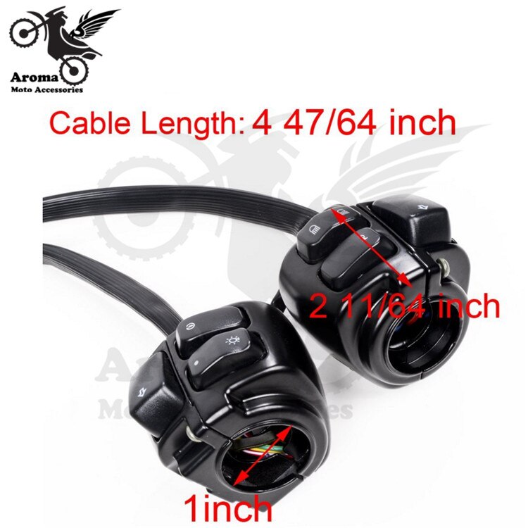 top metal retro motorcycle control for harley switch 25MM universal moto switches motorbike controller multi-function
