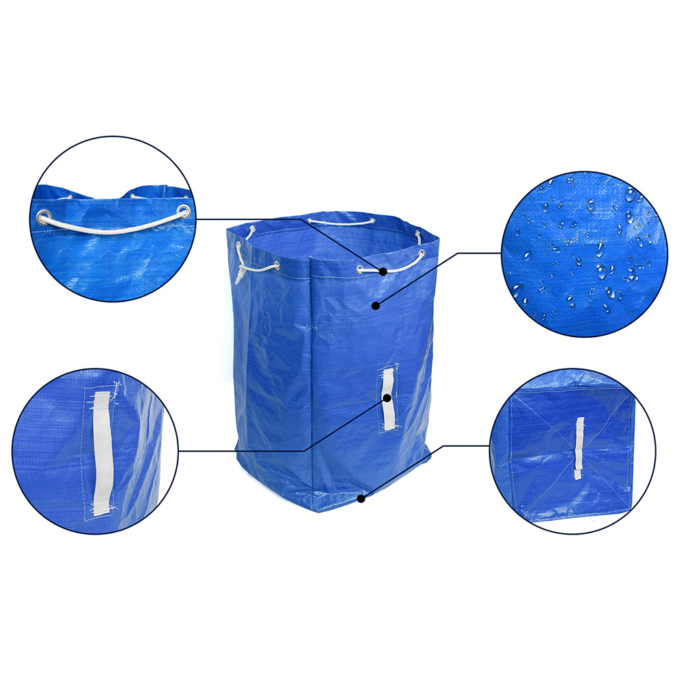 Garden Waste Bag Lawn Pool With Handle Draswtring Collection Portable Garbage Cleaning Waterproof Reusable Leaf Storage Strong