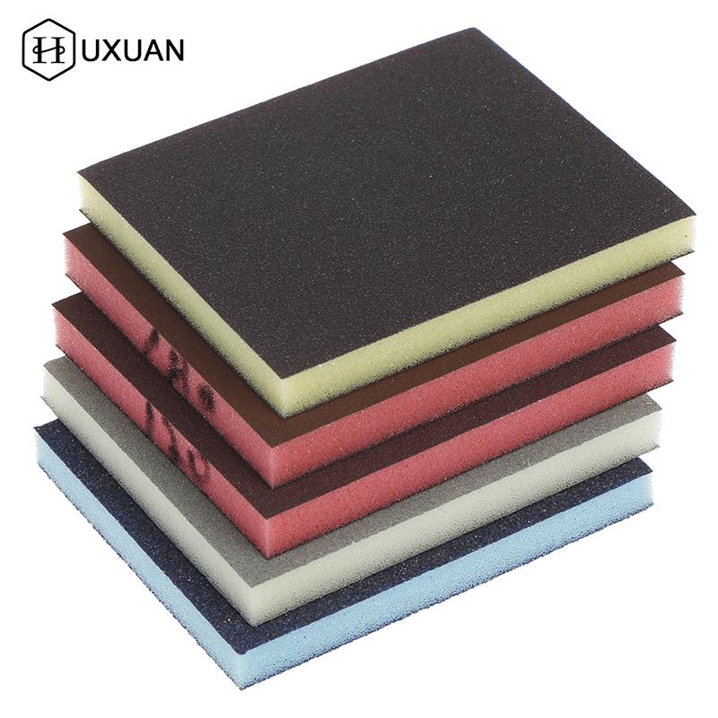 Almohadilla de bloque de esponja de lijado, papel de lija surtido, herramienta abrasiva, Color aleatorio, 120-1000grit, 120x100x12mm, 2 uds.