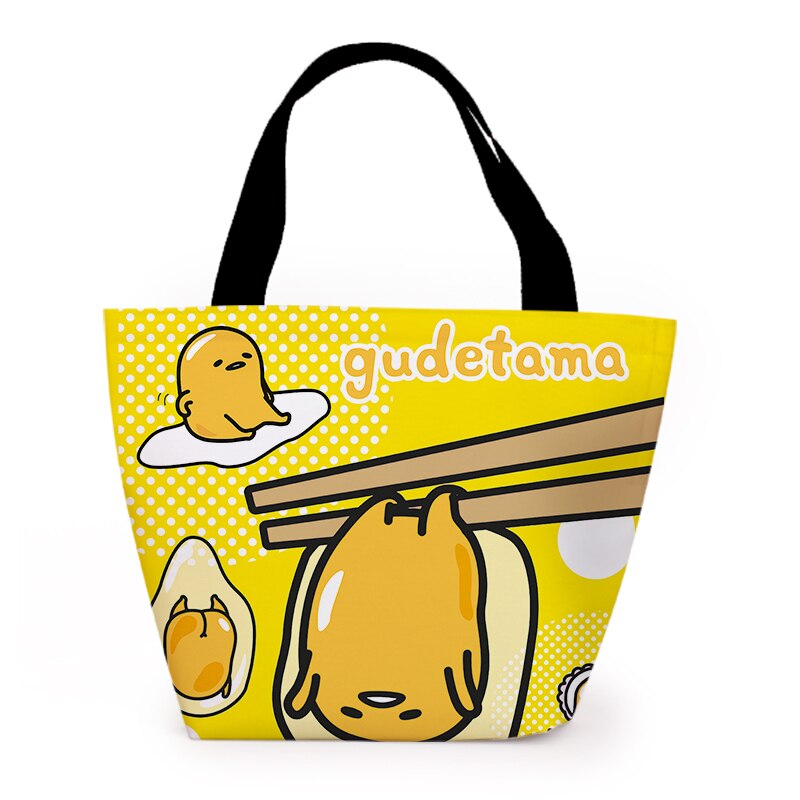 Gudetama Cartoon Cute Canvas Portable Lunch Bags Women Lunch Box Thermo Bag Office School Picnic Cooler Bag Bolsa Termica: 24