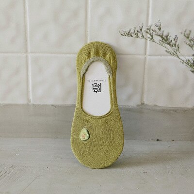 Avocado Fruit Onzichtbare Sokken Zomer Korte No Show Antislip Boot Slipper Low Cut Vrouwen Mannen Sokken Gelukkig Grappig casual Sokken: 7