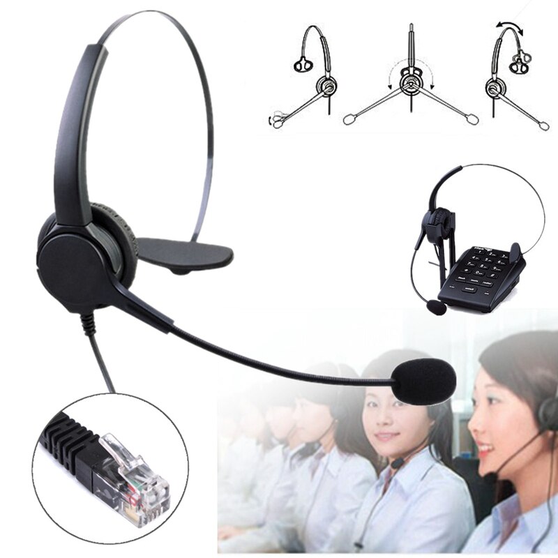 RJ11 Telefoon Headset Met Microfoon Noise Cancelling Verstelbare Microfoon Koptelefoon Hoofdtelefoon Voor Kantoor Call Center