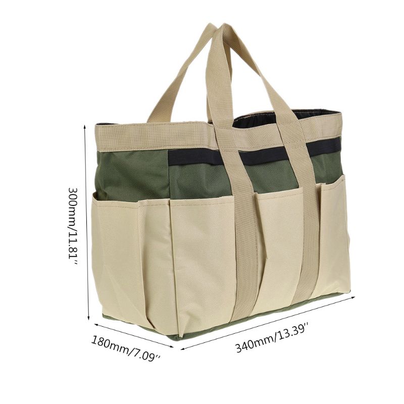 Multifunktion oxford tyg trädgård växt verktygspåse påse 8 fickor tote arrangör  b95b