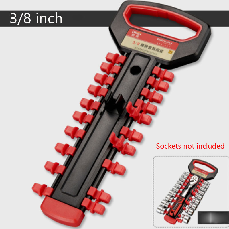 1/4" 3/8" 1/2" Socket Wrench Storage Rack Mountable Sliding Stand Socket Wrenchs Holder for Ratchet Wrench And Socket Storage: Light Grey