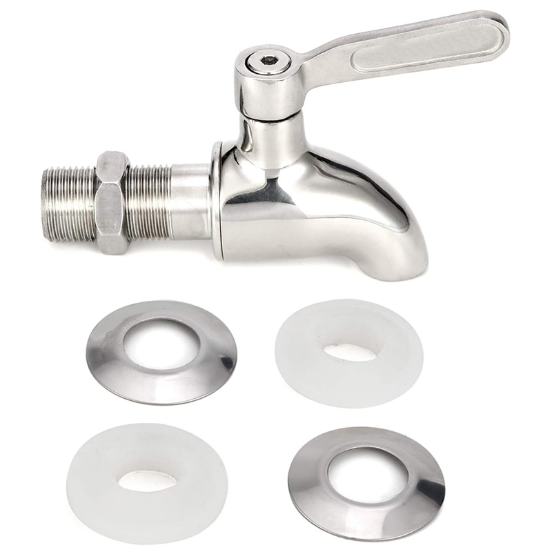Zapfen-Wasserhahn aus Edelstahl 304, Wasserhahn für Bier, Saft, Getränke, Getränke, Weinfass, Spenderhahn, 16 mm, 12 mm