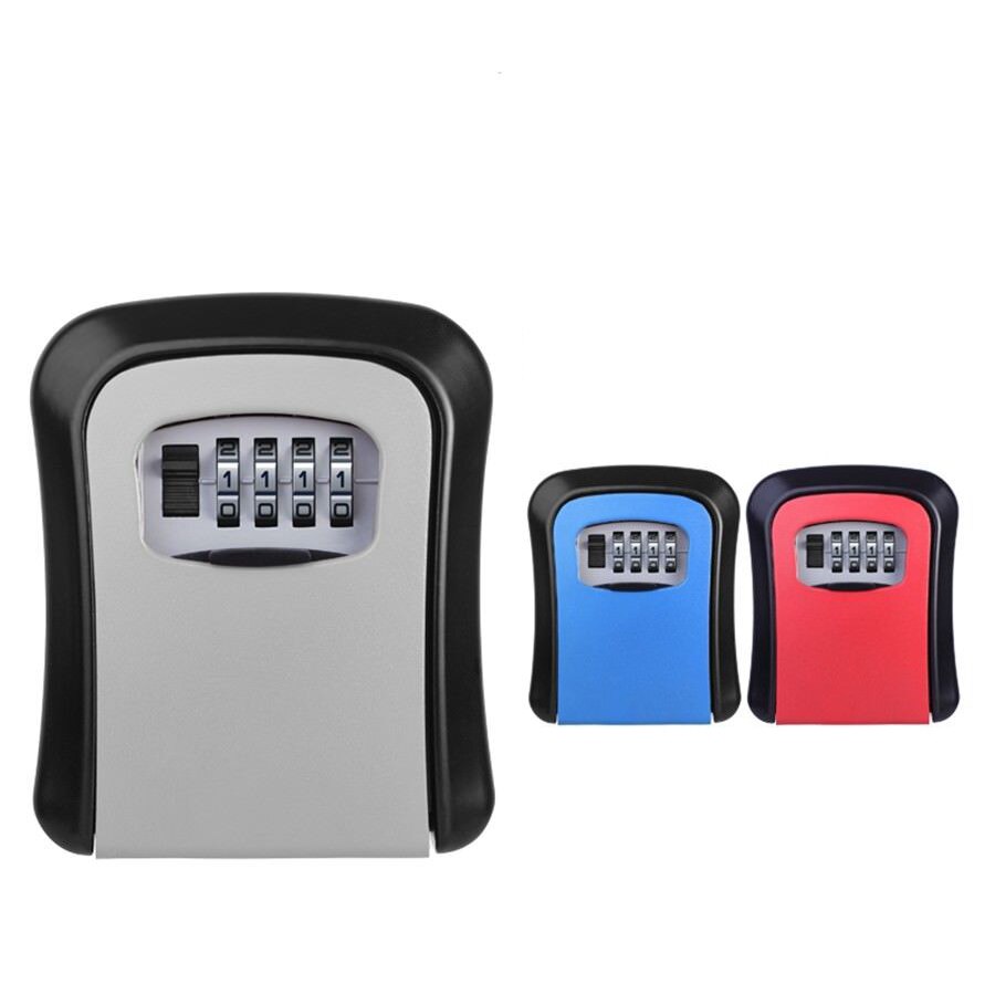 Key Box Combination Hide Key Lock Box Storage Wall Mount Security Outdoor Case with Resettable Code 4 Digit Combination Lock Box
