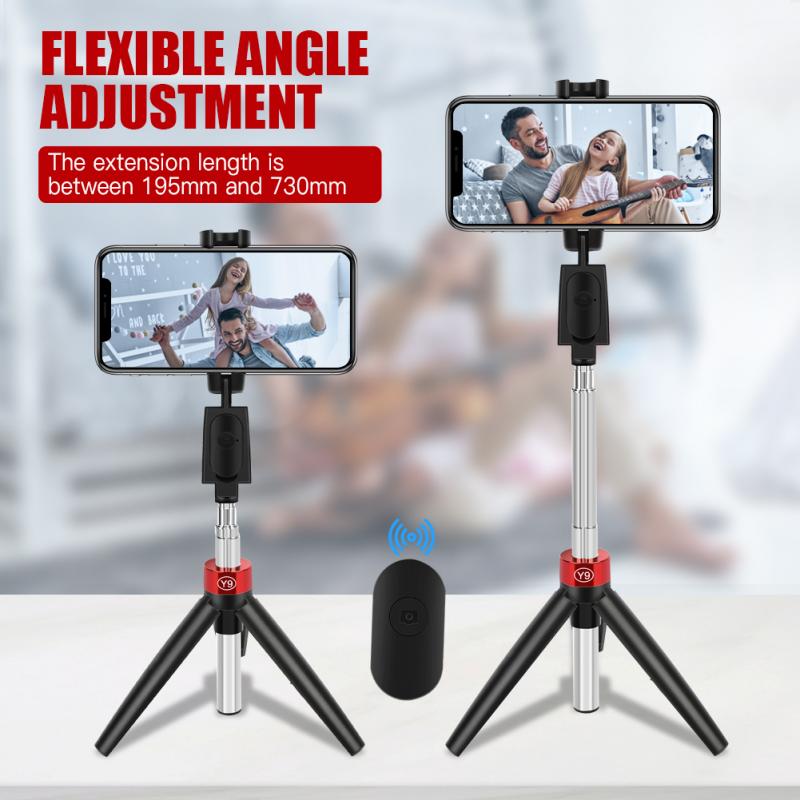 Palo de Selfie plegable con Bluetooth, rotación de 360 grados, trípode inalámbrico, extensible, portátil, con Control remoto