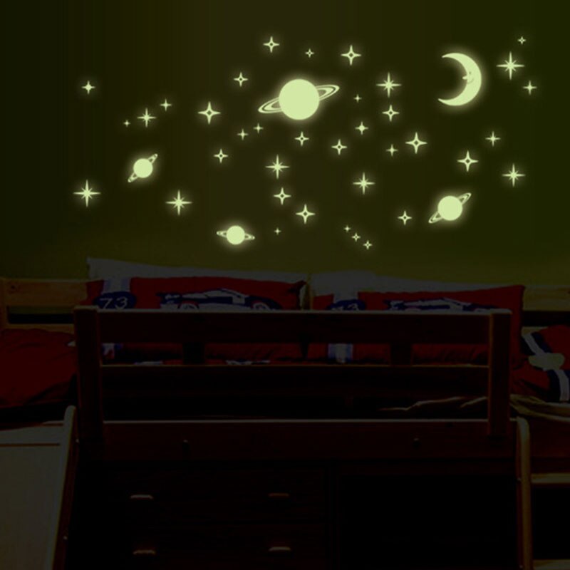 1PC Luminous Aufkleber Stern Fluoreszierende Aufkleber Schlafsaal DIY Kinderzimmer Wand Aufkleber Leucht Rund Glow Poster