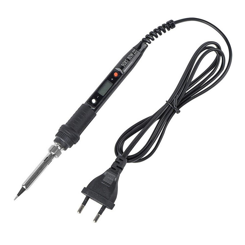 Soldador eléctrico de 80W, temperatura ajustable, 220V, 110V, estación de reparación de soldadura de hierro, accesorios de soldador: 220V EU black