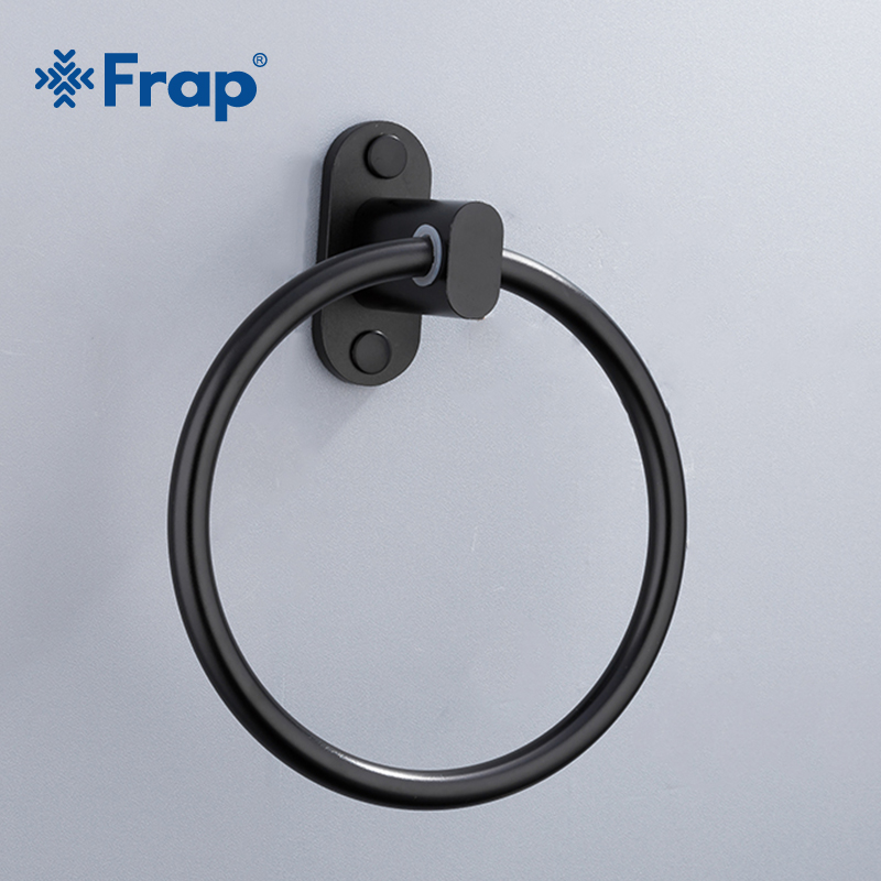 FRAP Europese Klassieke Badkamer Handdoek Ring Houder Handdoekenrek Handdoek Bar Spray verf Ruimte Aluminium Badkamer Accessoires Y18054