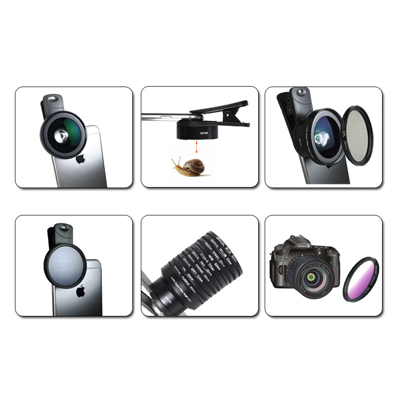 Ensemble de filtres SLR 12 en 1 pour smartphone, pour photographie, objectif Macro grand angle à 7 couleurs dégradées, CPL Starlight