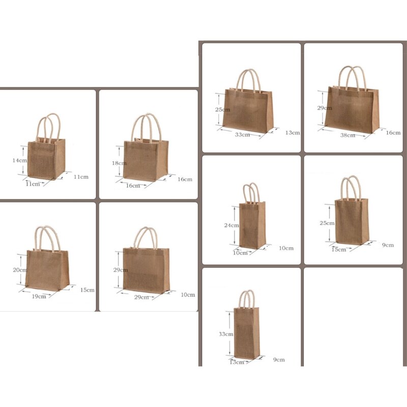 Durevole tela da imballaggio Tote Shopping Bag borsa della spesa riutilizzabile in iuta con manico decorazione fai da te pittura Bookbag scuole borsa da spiaggia