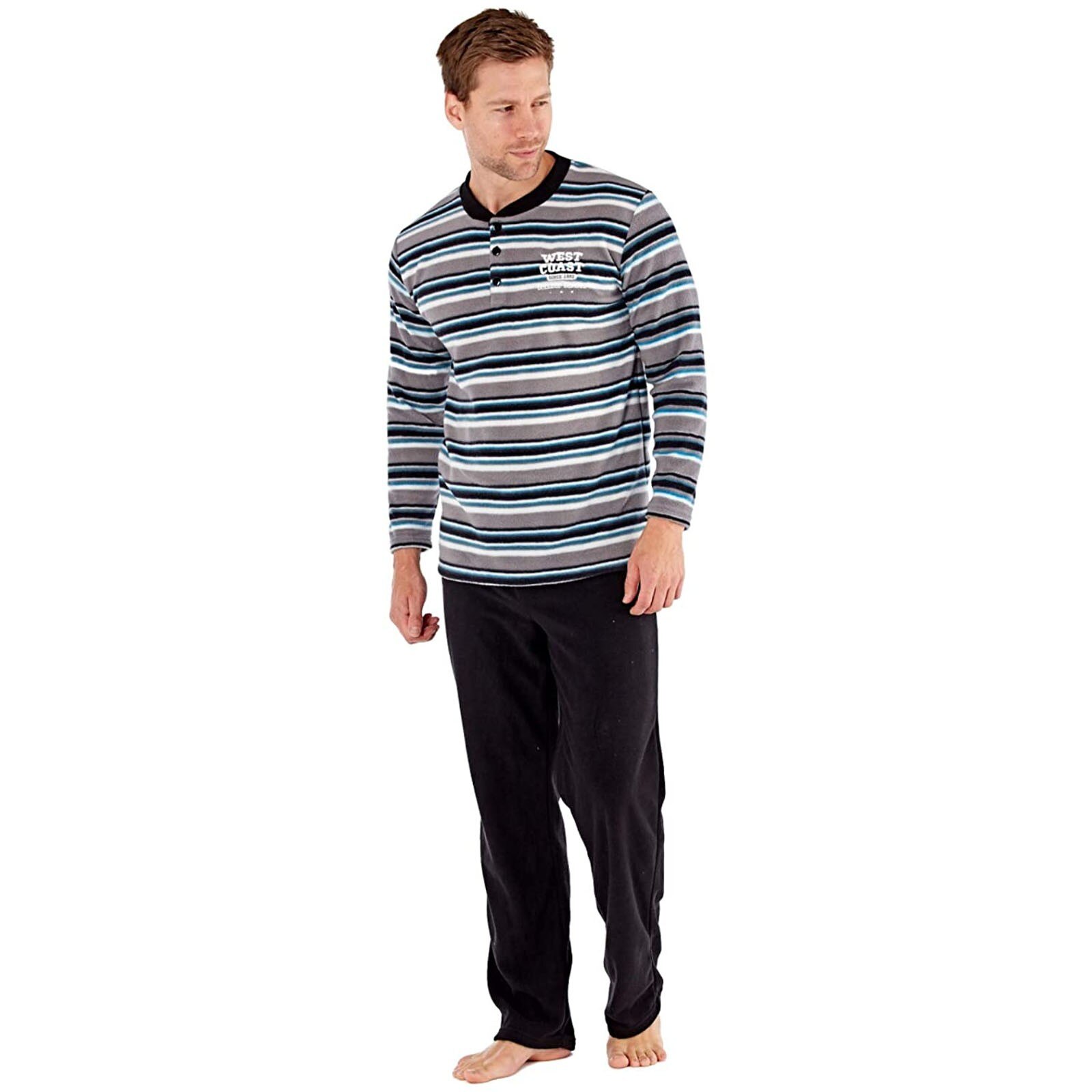 Pyjama pour homme, manches longues, pur coton, vt...  Grandado