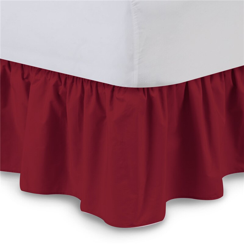 Hôtel Élastique Lit Jupe 6 Couleurs Suede Tissu pour Roi/Reine Taille Juponnage pastorale Style Fit couvre-lit: Wine Red / Queen