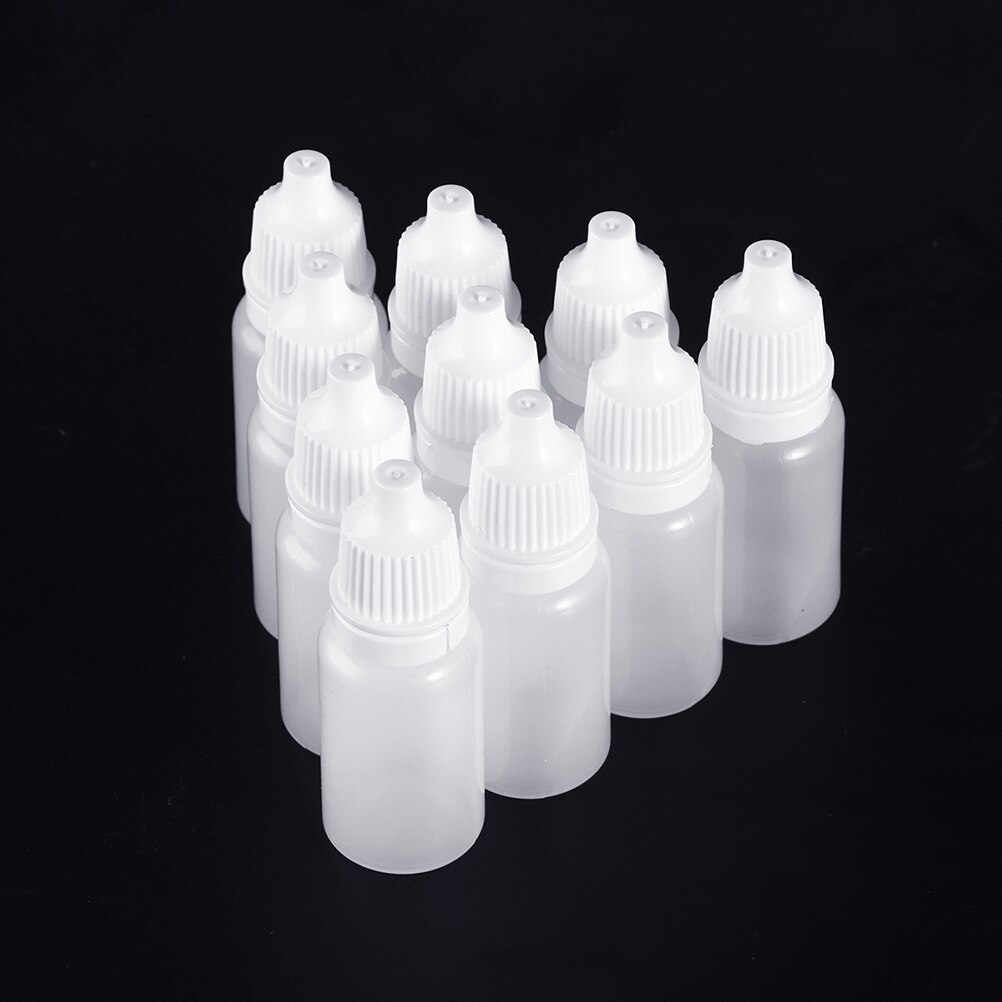 10 stuks 5/10ml lege plastic knijpflesjes druppelflesjes oogdruppelflesjes navulbare flesjes kleine flesjes