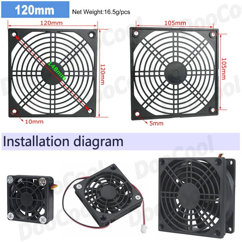 10 stuks Veel Gdstime Computer Mesh 40mm 50mm 60mm 70mm 80mm 90mm 120mm PC Fan Dust Filter 4cm 5cm 6cm 7cm 8cm 9cm 12cm