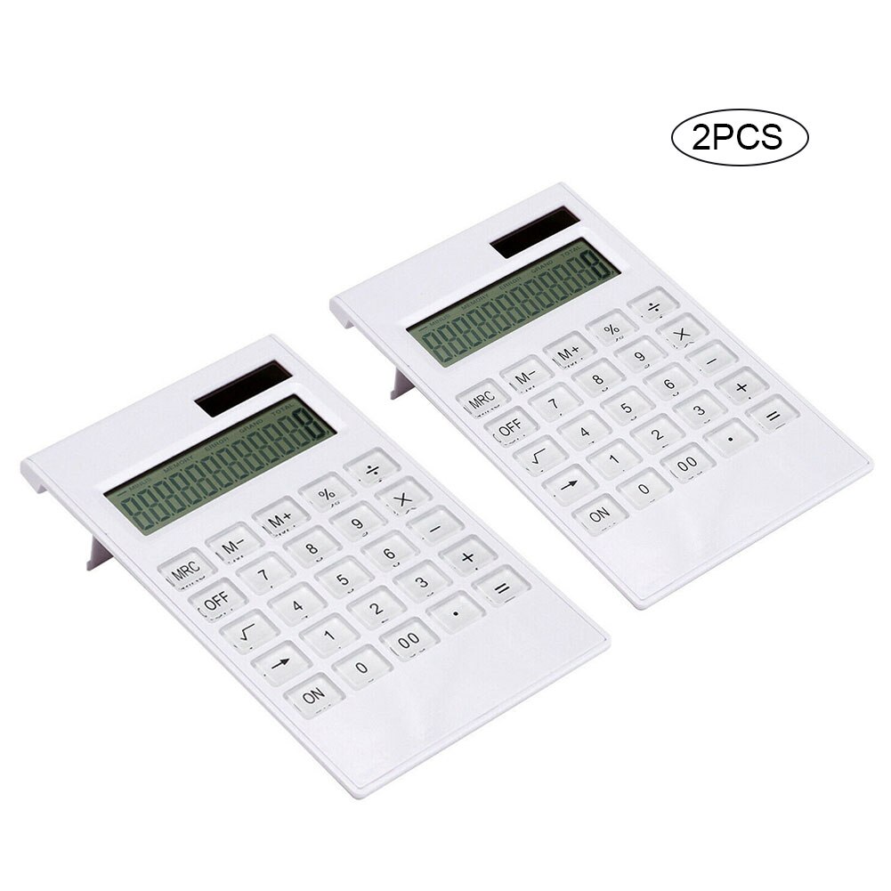 Calculators Portable Solar Powered Calculator Screen 12 Digit Large LCD Display for Office Daily Use Calculators H-best: 2pcs