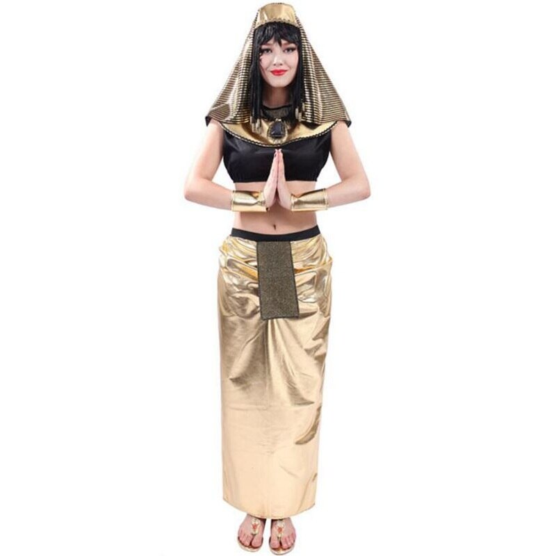Stijl Egyptische Farao Rollenspel Uniform Koningin Lange Jurk Maskerade Carnaval Cleopatra Kostuum voor Party Show