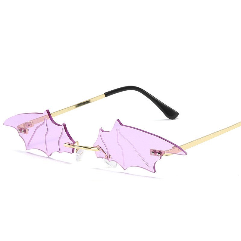 Gafas de sol con forma de murciélago y ojo de gato para hombre y mujer, lentes de sol Unisex sin montura de lujo, estilo Punk, para pescar, único