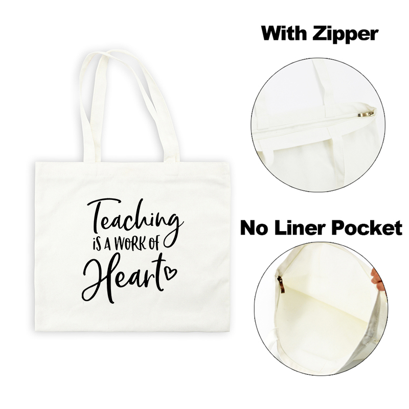 Vrouwen Tas Onderwijs Is Een Werk Van Hart Leraar Leven Schouder Canvas Tas Katoen Shopper Bag Leuke Leraar kruidenier