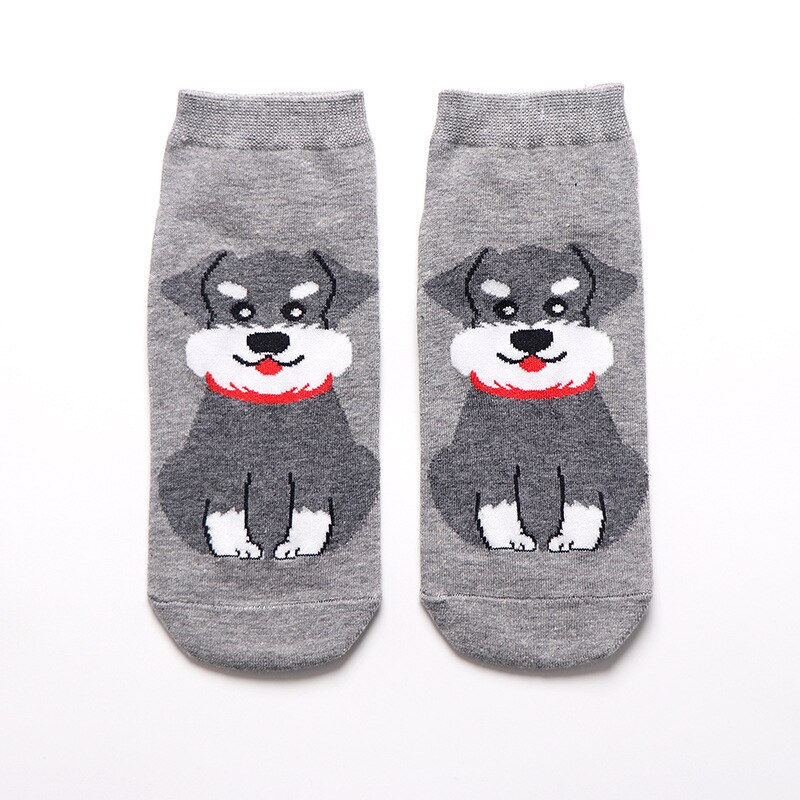 Primavera otoño lindo Animal mujeres algodón calcetines cortos Tide Dog Kawaii Bull Terrier Beagle japonés Casual Happy Funny Calcetines: 4