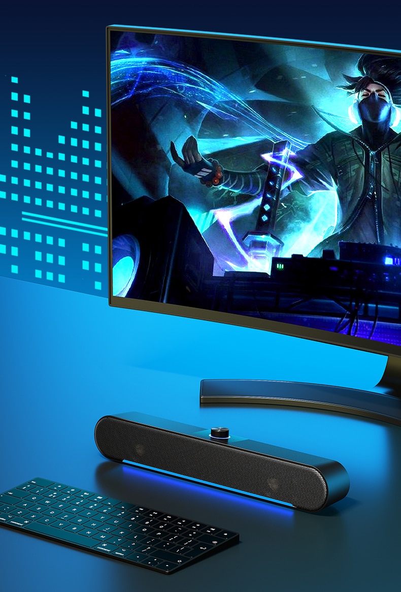 LENRUE A39 Bluetooth Computer Speaker Wired USB Sound Bar, Surround Sound Box for Home Theater PC Laptop Tablets Desktop Macbook