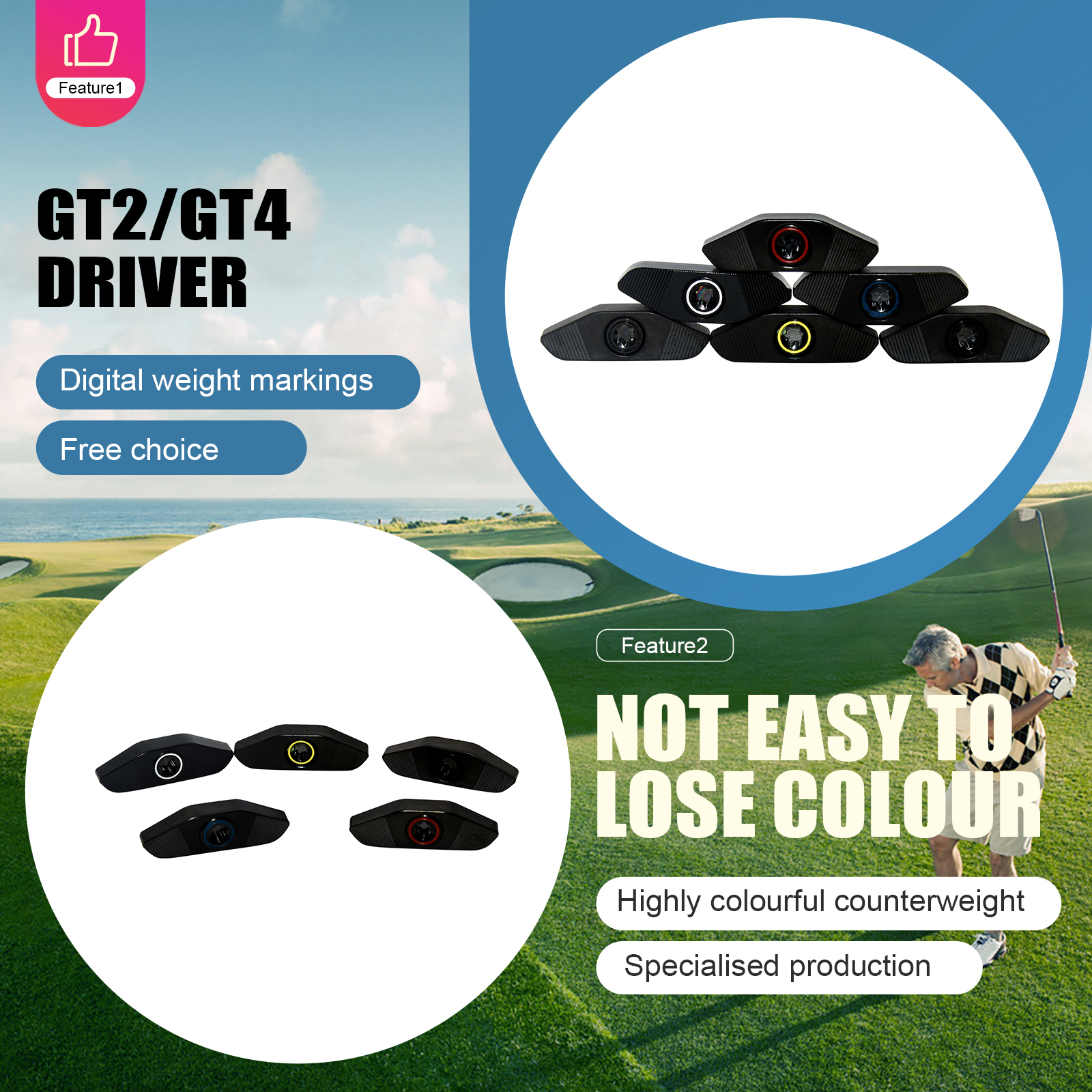 Golf Club Head Weight for Titleist GT2/GT4 Driver /GT2 Fairway Wood - Enhanced Performance/Precision