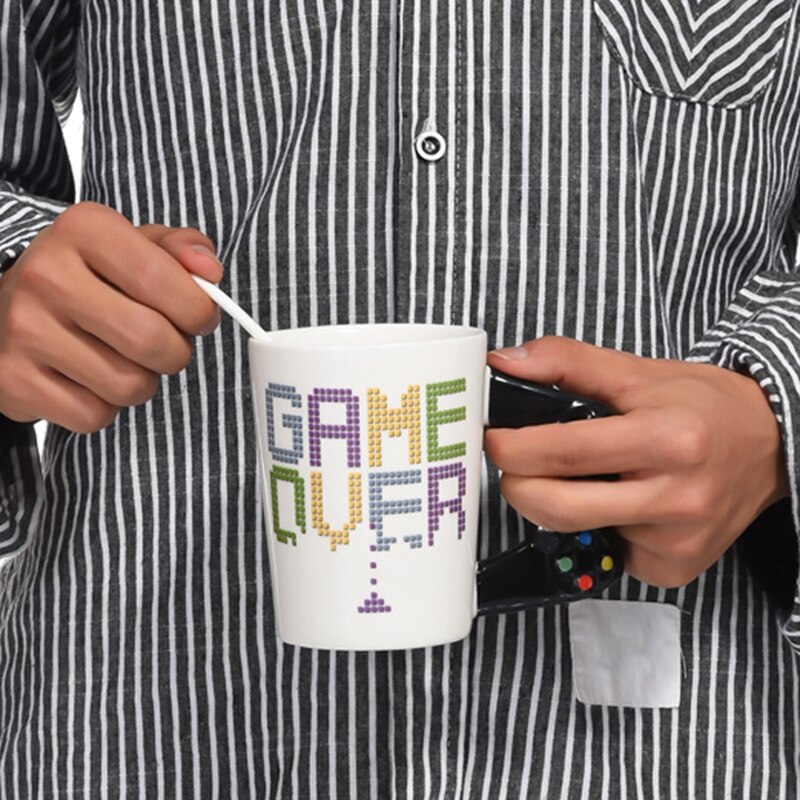 Game End Koffie Cup 3D Game Controller Verwerking Mok Porselein Cup Melk Thee Cup Game Boy