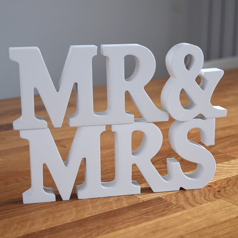 Wedding White Pink Floral Mr &amp; Mrs Letters Mr &amp; Mrs Sign Mr and Mrs Letters