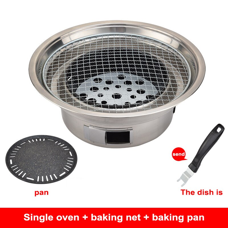 Koreaanse Houtskool Oven Barbecue Kachel Commerciële Houtskool Vuur Grill Ronde Huishouden Outdoor Japanse Barbecue Gebraden Vlees Pot Bbq