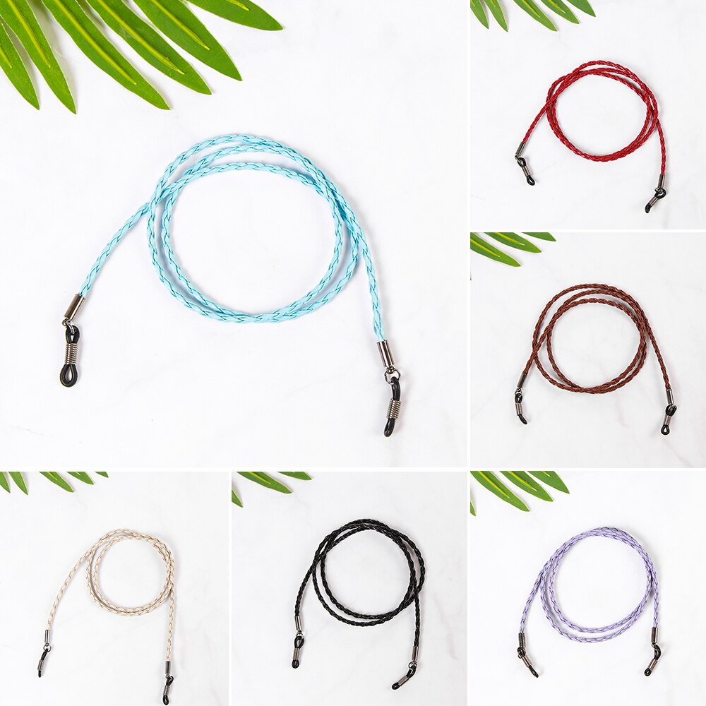 1PC Colorful Leather Eyeglass Chain 6 Colors Adjustable Glasses Neck Strap Sunglasses Lanyard Unisex Eyewear Accessories