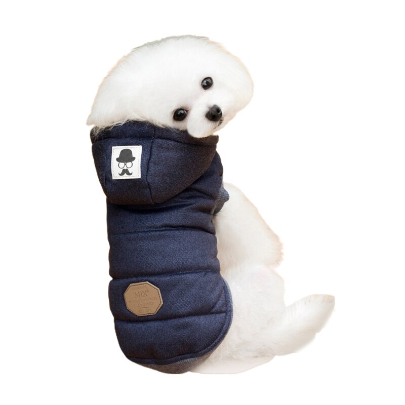 Sweat à capuche confortable pour chien, vêtement d'hiver pour chiot, veste respirante et coupe-vent pour chien, pour propriétaire d'animaux de compagnie: Dark Blue / S