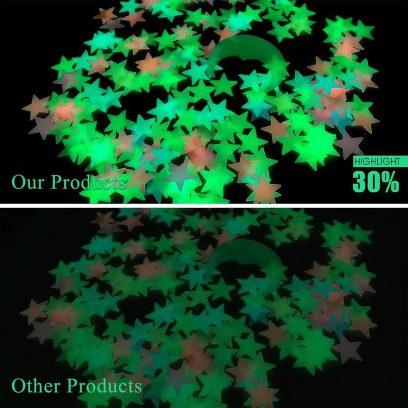 Adesivi per soffitto che si illuminano al buio 100 pezzi Adesivi per soffitto a stella Adesivi murali stella Adesivi murali luminosi Parete per bambini rimovibile