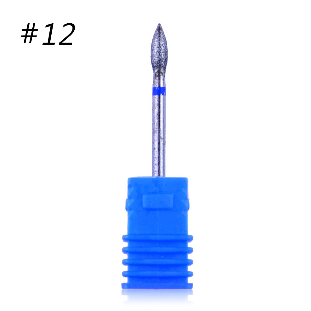 1pcs Diamond Electric Rotate Nail Drill Bits Rotary Milling Cutters Drill Machine Accessories Nail File Cuticle Cutter Tips: 12