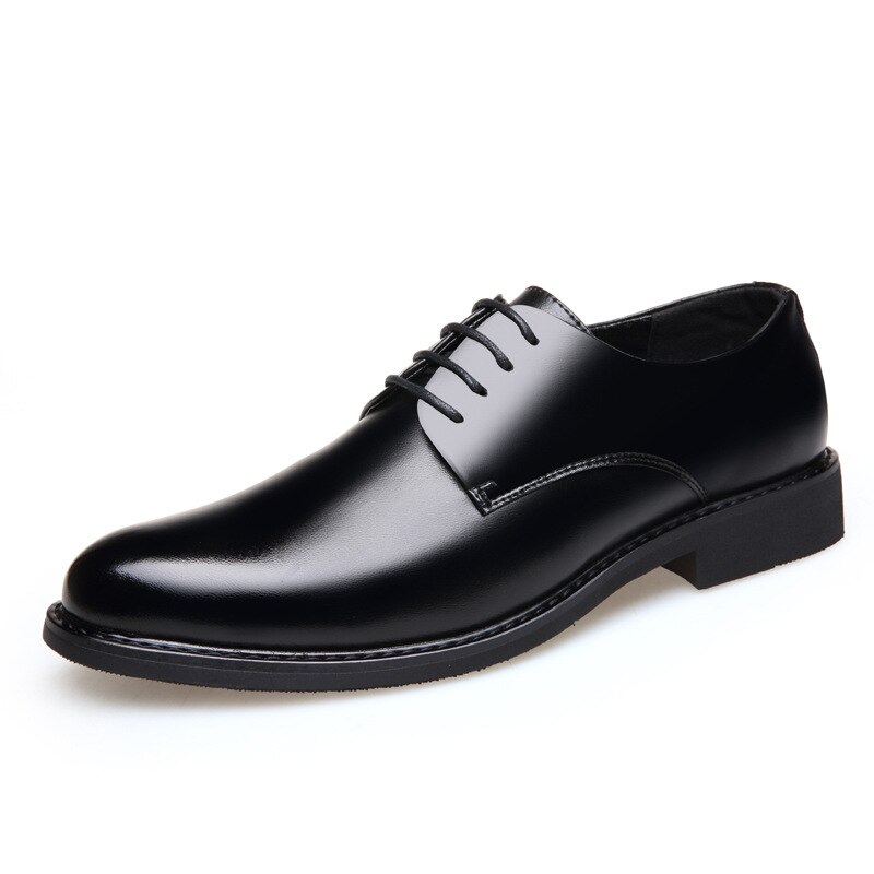 noir cuir chaussures pour hommes bout pointu hommes robe chaussures homme d'affaires chaussures fête mariage chaussures: 9.5