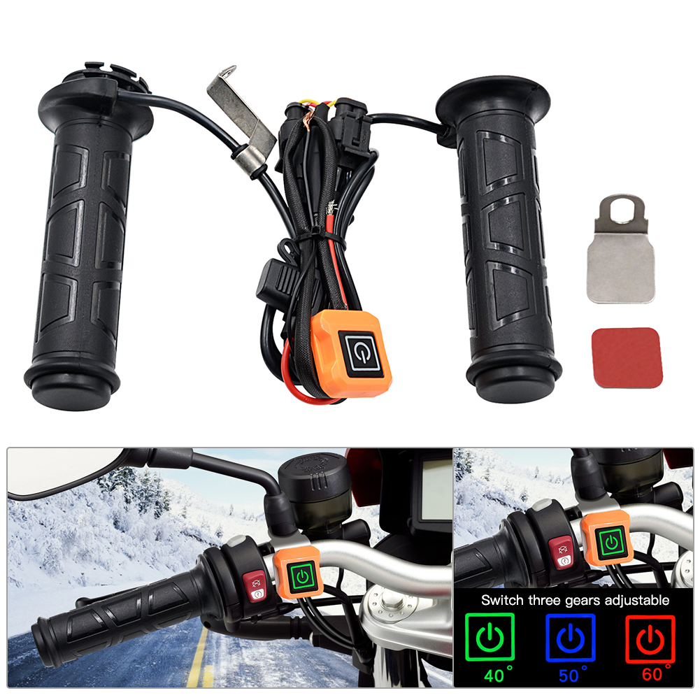 Elektrische Heizung Lenker Motorrad beheizter Griff Griff Motorradsc halter dreistufige Thermostat Motorrad Heiz griffe