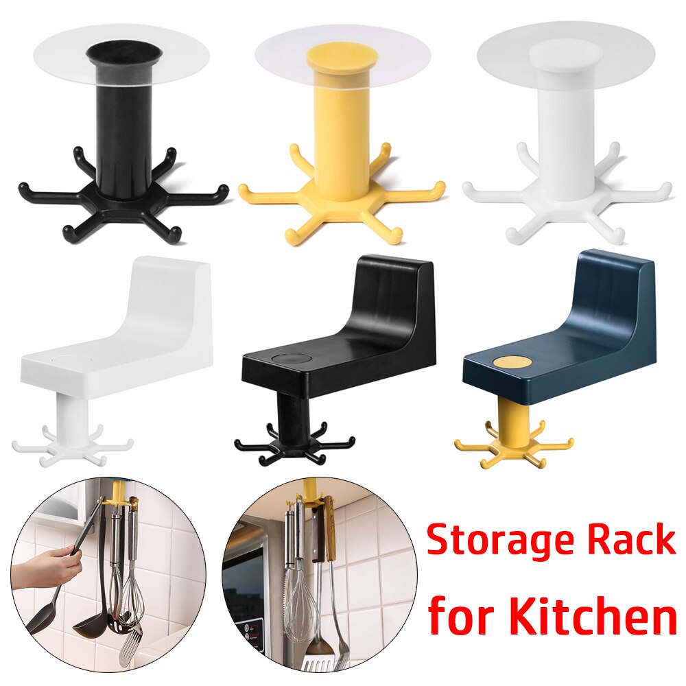 Retractable Rotating Hook Kitchen Accesorios Storage Bathroom Organizar Storage Rack Rotated Holder Wall Mounted Hanging Hook