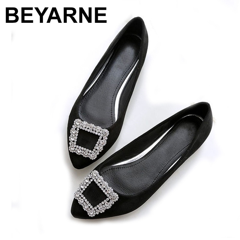 BEYARNE printemps automne daim chaussures pour femmes grande taille à fond plat chaussures femme pointu loisirs confortable chaussures de conduite