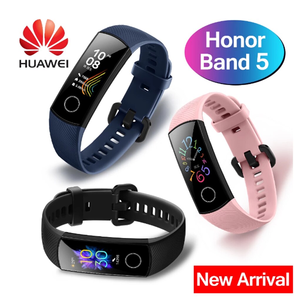 Original Huawei Honor Band 5 Smart Wirstband Blood Oxygen Touch Screen Swim Detect Fitness Tracker Heart Rate Sleep Bracelet