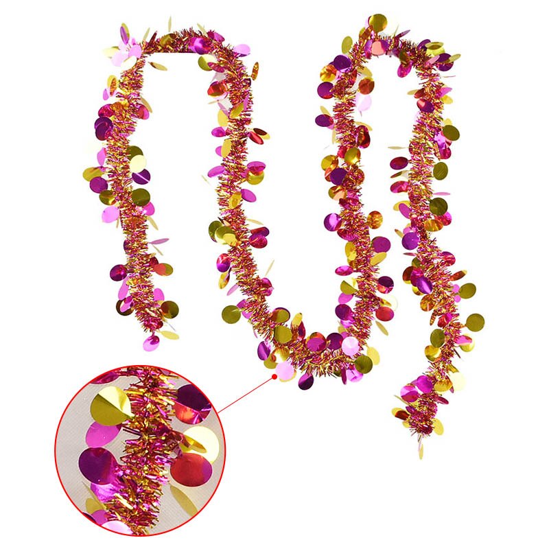 2M Colorful Fringed Sequins Garland Bar Christmas Tree Streamers Decoration Party Supplies Wedding Festival Birthday Decorations