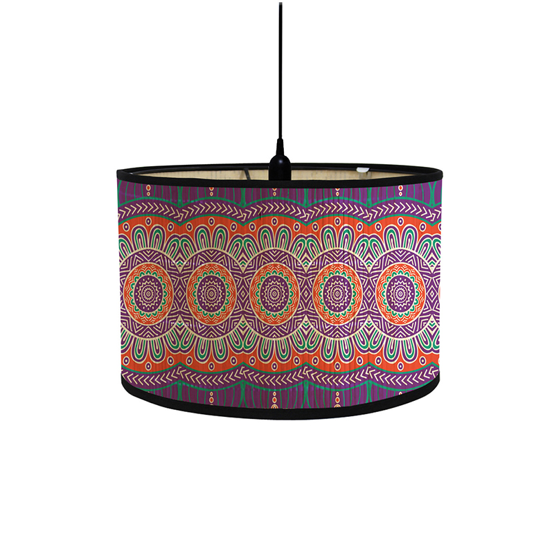 Pantalla de lámpara de pintura de paisaje de estilo japonés, cubierta de luz trenzada de bambú, pantallas de lámpara de pared de araña, pantalla de luz de Arte de Bambú: Azul