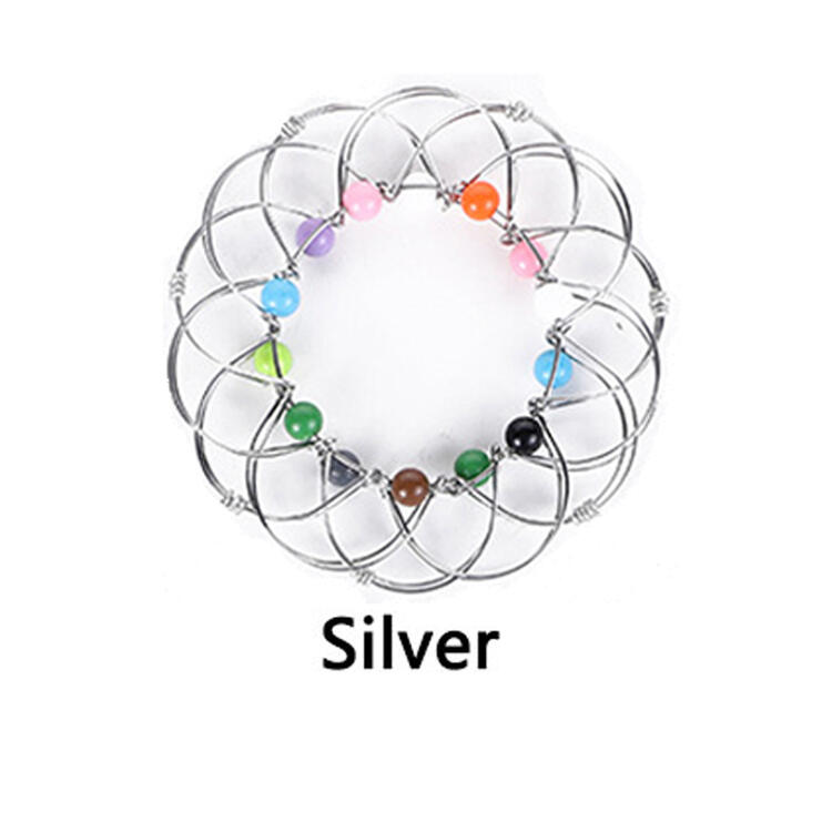 Anti-stress Toy Mandala Decompression Toy Variety Flower Basket 36 Softened Steel Ring Fidget Toy Decorative Wreath Storage: Silver