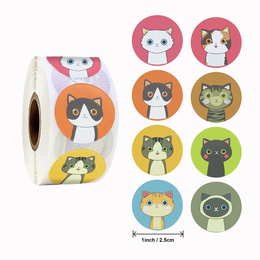 Lovely Cat Stickers for School Reward Motivational Sticker Classroom Decoration encouragement Animals labels Sticker for student: A 100Pcs