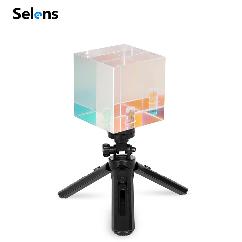 Selens Crystal Prism Stained Glass DIY Photography Studio Accessories Crystal Prism Ball With 1/4'' Screw Glass Magic Photo Ball: Cube Tripod