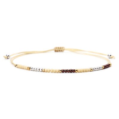 Bohemian Women Bracelet Handwoven Multi-layer Colorful Seed Beads Bracelets Retro Rice Adjustable Rope Bangles Jewelry: Yellow  Bracelet