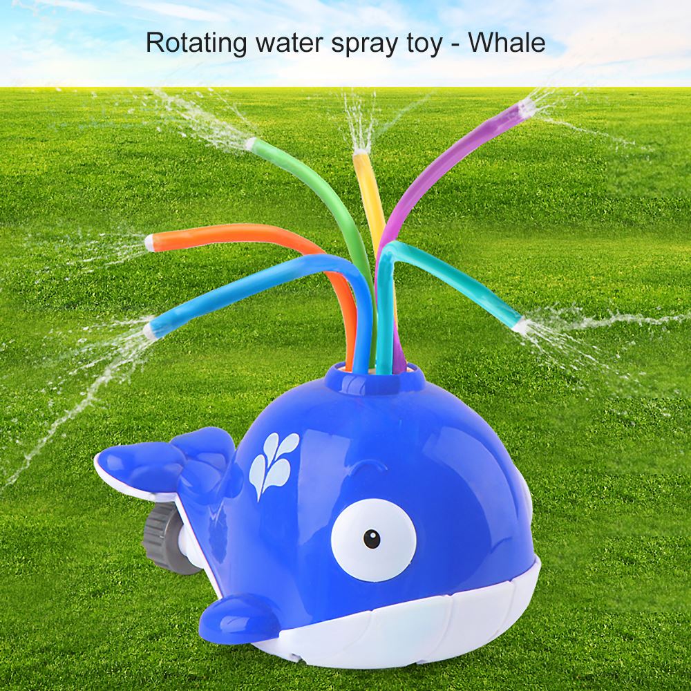 Kids Outdoor Summer Fun Game Party Toy Whale Sprinkler Cartoon Outdoor Spinning Sprinkler Toy Lawn Backyard Water Play Sprinkler