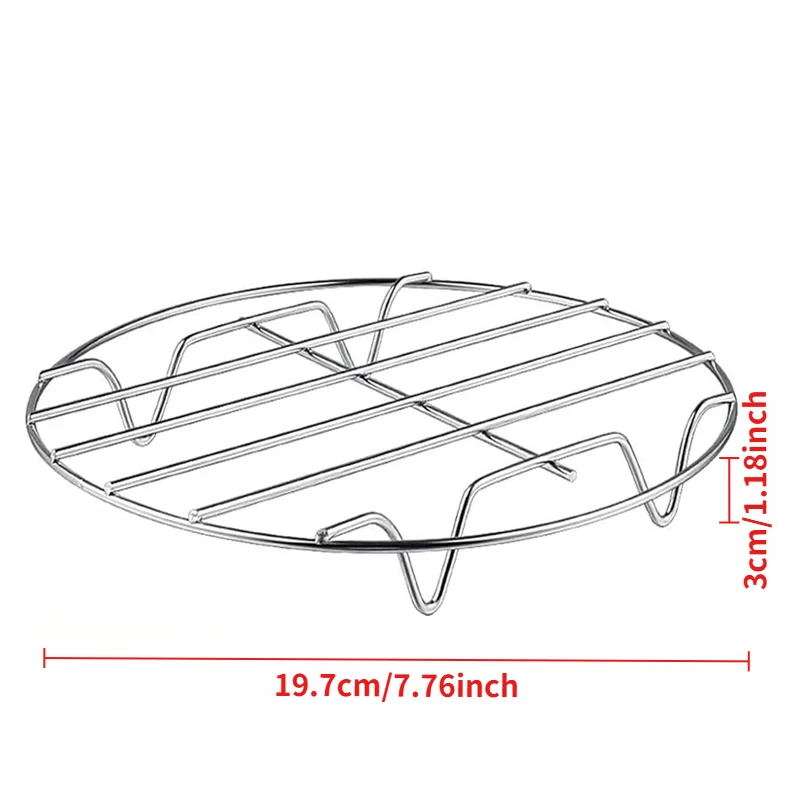 Multi-layer Detachable Grill Rack Thickened Air Fryer Baking Rack Metal Square/Round/Rectangle Oven Grill Racks Kitchen Tools: Pink
